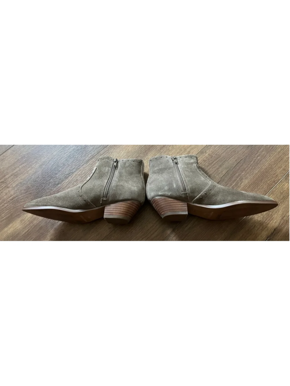 Marc Fisher Wanida Studded Taupe Suede Ankle Boots Size 6